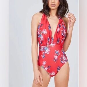 ModCloth One Piece Floral Swimsuit